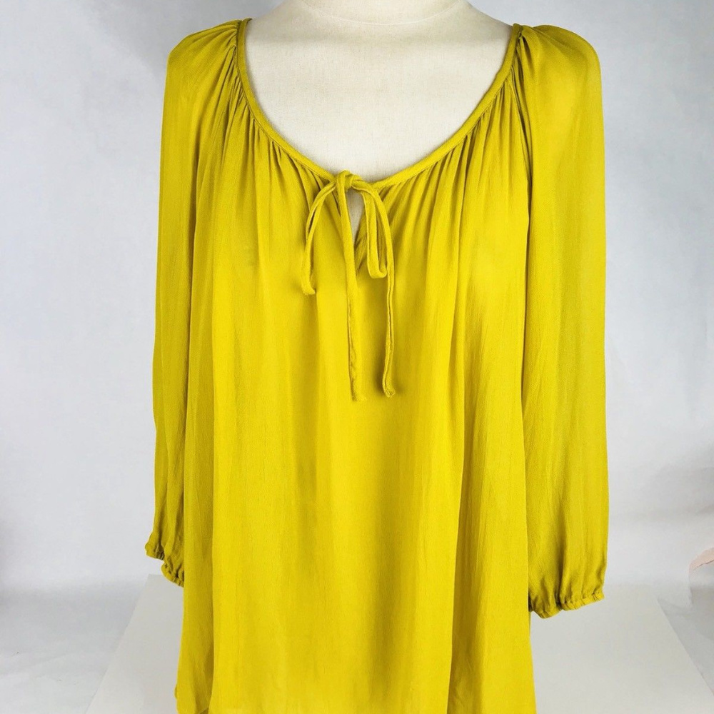 Indiska Mustard Womens Top Viscose Size Large